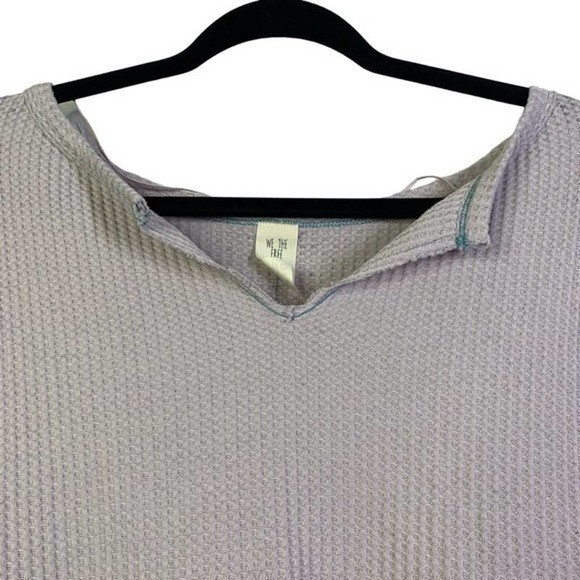 FREE‎ PEOPLE Lavender Dahlia Thermal Bell Sleeve Top - Picture 2 of 8